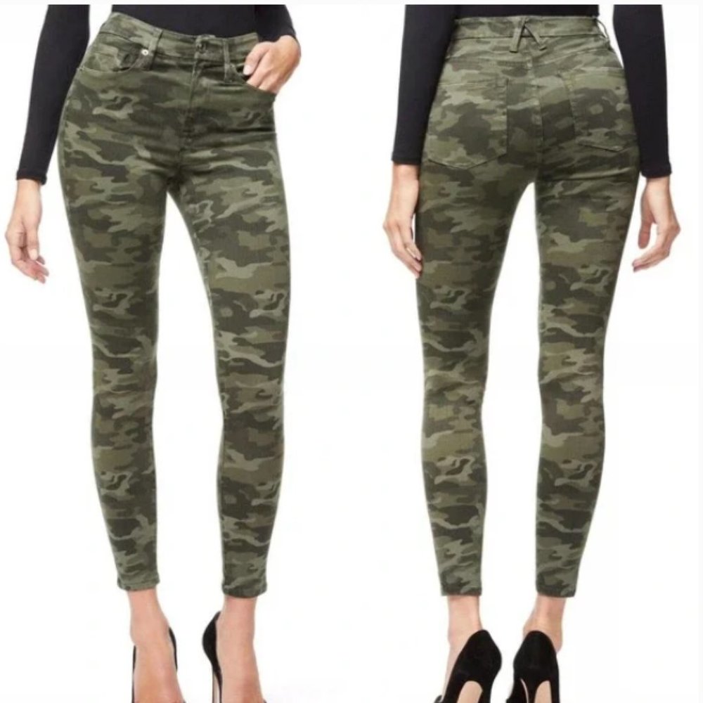 Good American Good Waist Camouflage Skinny Jeans